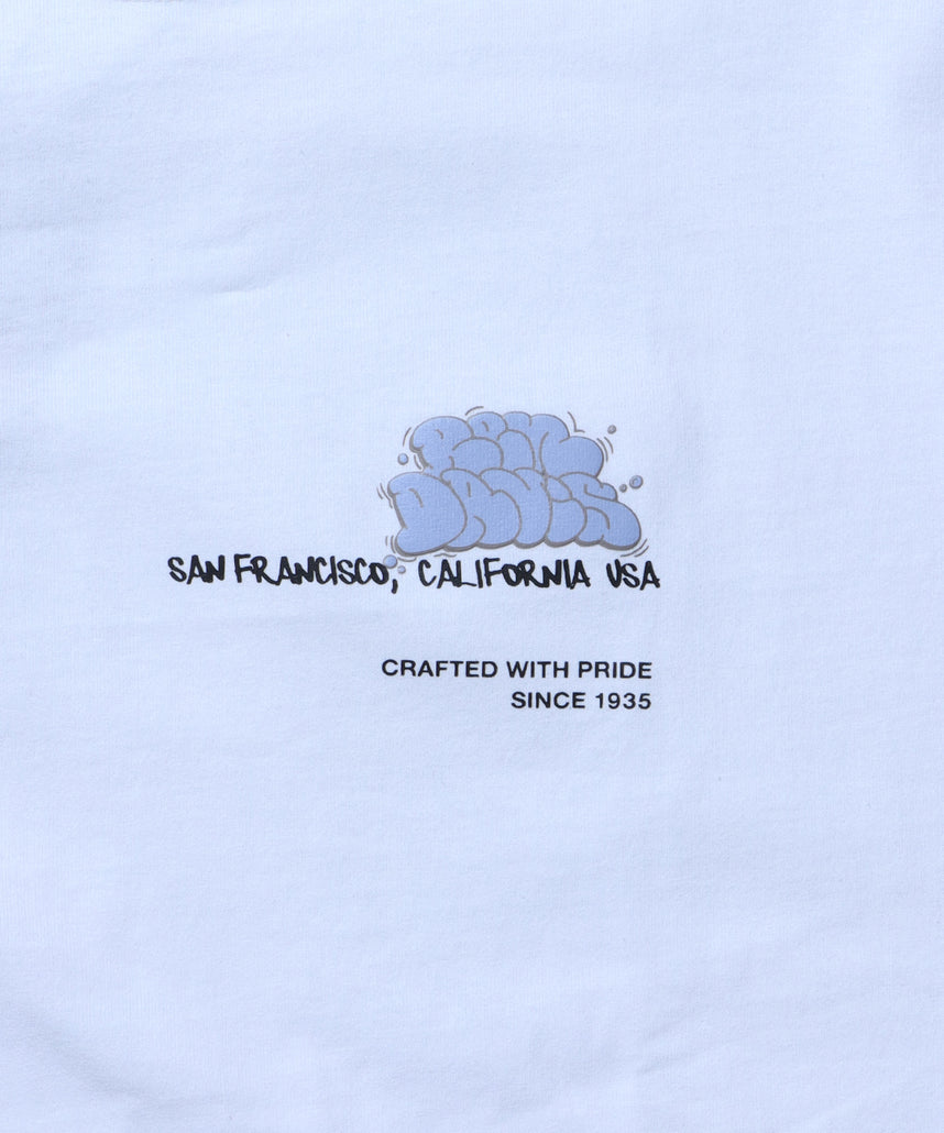 BUBBLE L/S TEE[WIDE] / ロンT 長袖 ワンポイント ワイドシルエット ホワイト