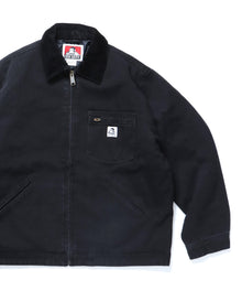 WORKERS JACKET / ダック地 オーバーサイズ 中綿 シティガール シティボーイ シンプル ワンポイント ブラック