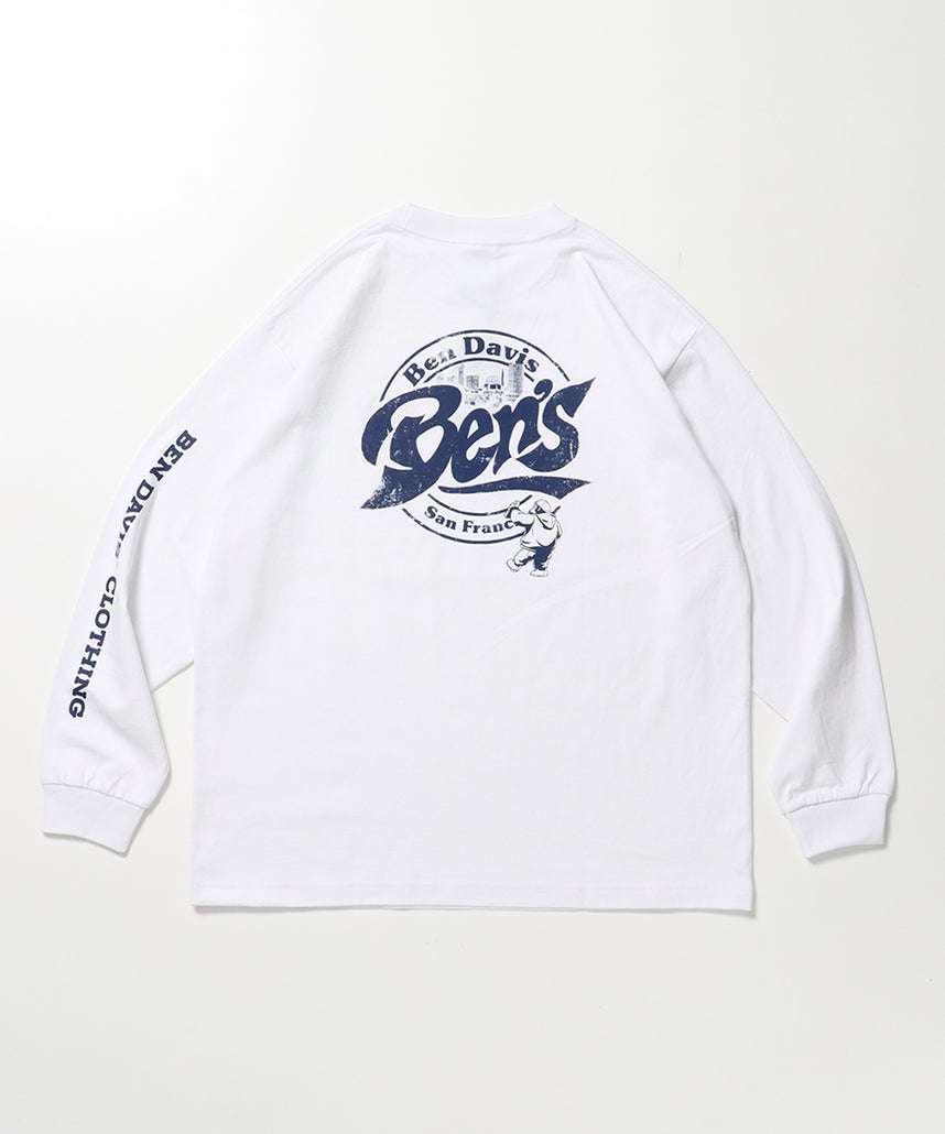 CIRCLE LOGO L/S TEE[WIDE] / ロンT 長袖 ワンポイント レギュラーサイズ ポケット ホワイト