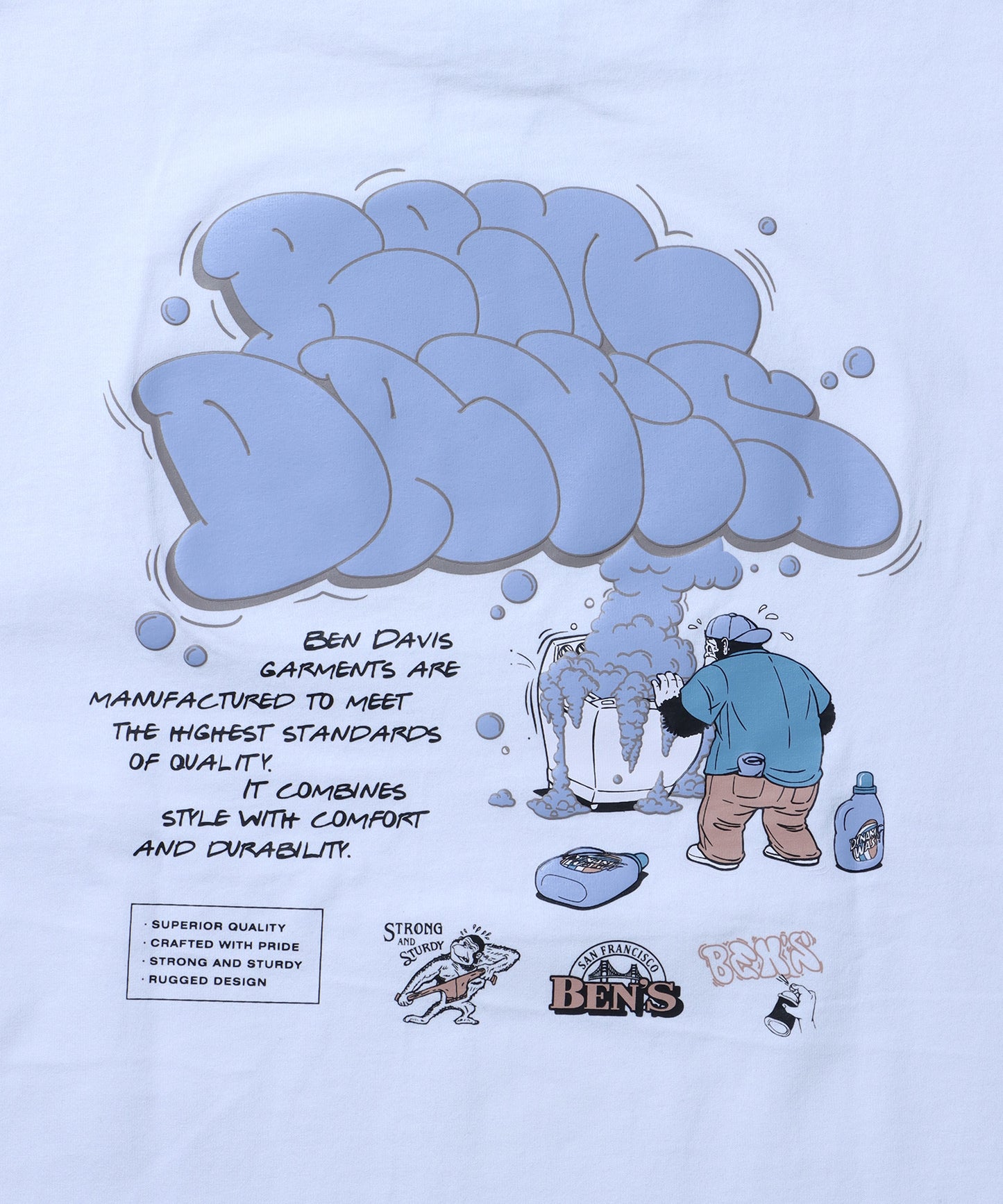 BUBBLE L/S TEE[WIDE] / ロンT 長袖 ワンポイント ワイドシルエット ホワイト