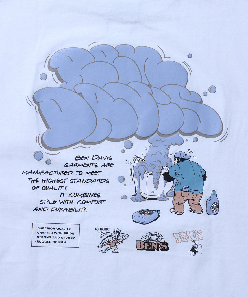 BUBBLE L/S TEE[WIDE] / ロンT 長袖 ワンポイント ワイドシルエット ホワイト