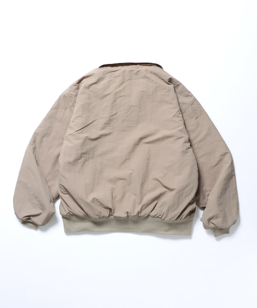 RV SHELLED FLEECE JACKET / シティガール シティボーイ リバーシブル ブロークコア ジップ シンプル グレイッシュベージュ