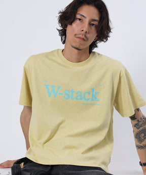 ユニバーサルロゴショート丈Tシャツ/ Tシャツ クルーネック 半袖 プリント 刺繍 チェック 【短丈】 レモンイエロー