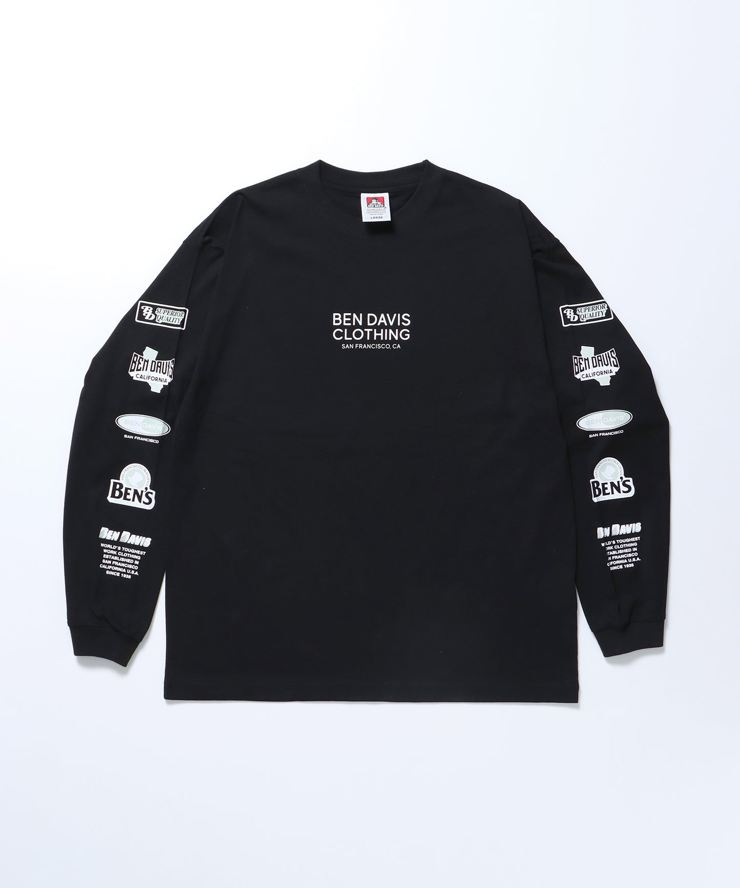 LS&SS 2TEES LAYERED TAGGING / Tシャツ ロンT 半袖 長袖 ビックサイズ ホワイト