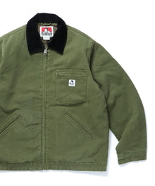 WORKERS JACKET / ダック地 オーバーサイズ 中綿 シティガール シティボーイ シンプル ワンポイント グリーン