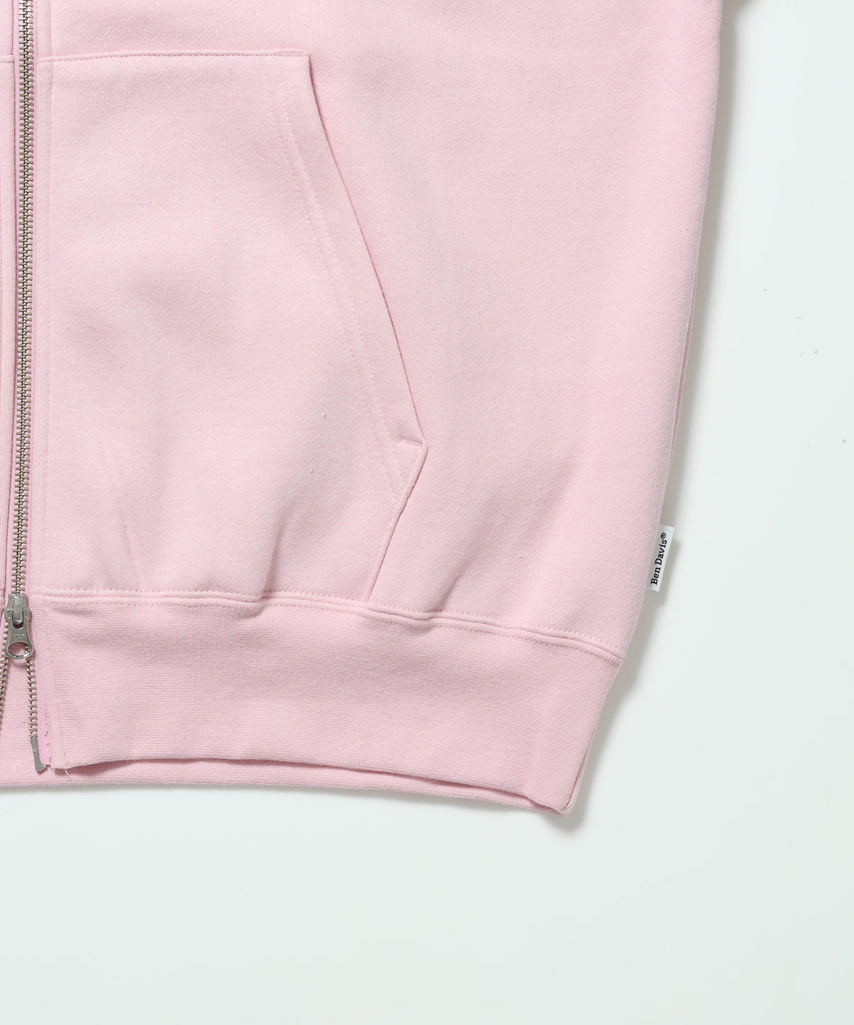 TAGGING ZIP HOODIE / ジップパーカー フード タグ 刺繍 裏起毛 ユニセックス ピンク