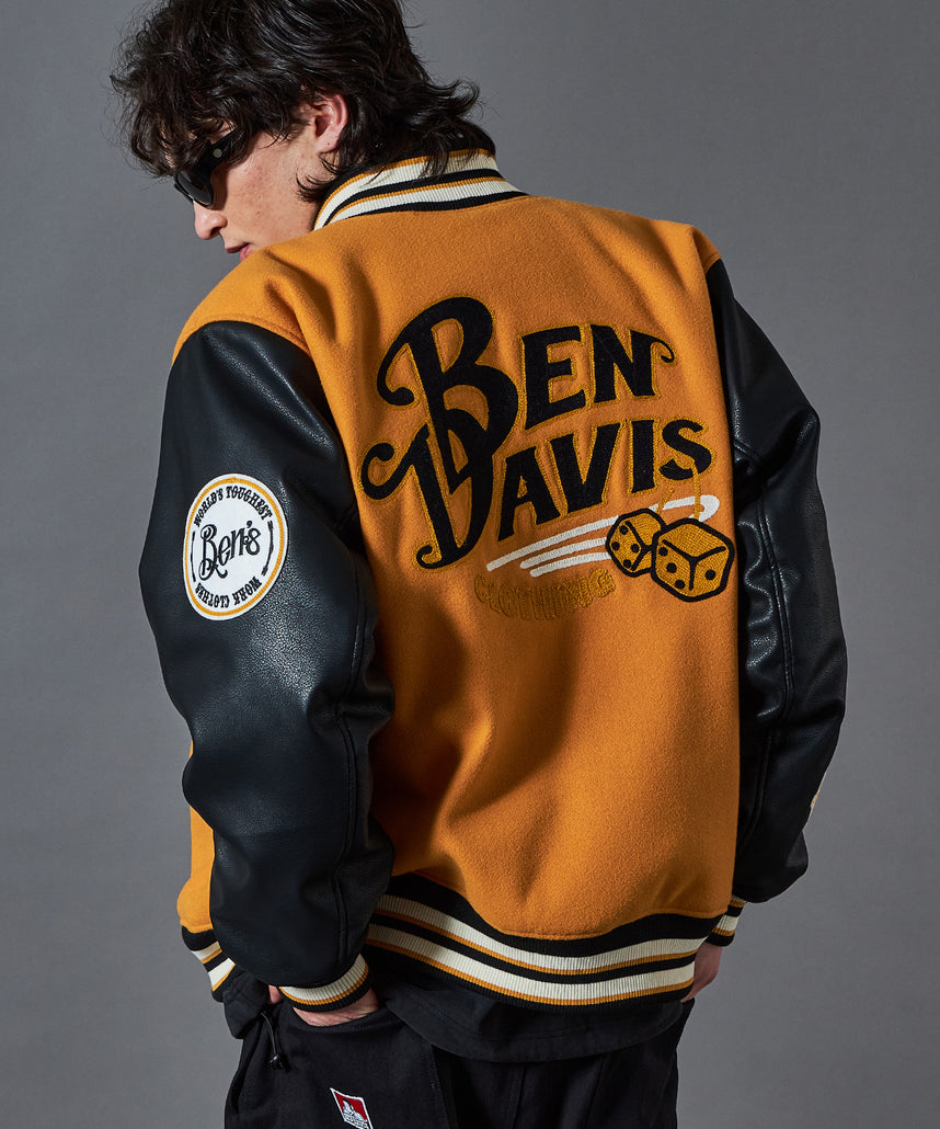 BEN DAVIS（ベンデイビス）】BD STADIUM JACKET / 刺繍 ワッペン OLD オーバーサイズ レトロ アメカジ スケーター  90年代 オレンジ – NAVAL Online Store