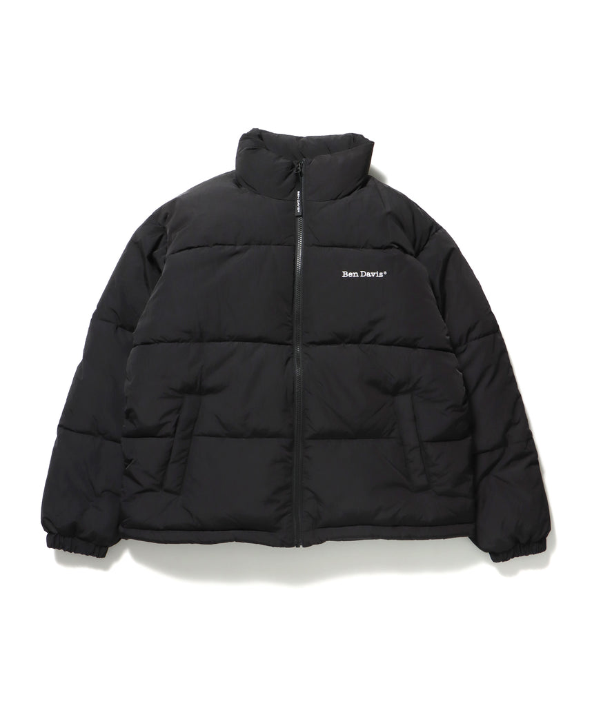 BD PUFFER JACKET / ダウン ジップ ドローコード ブラック