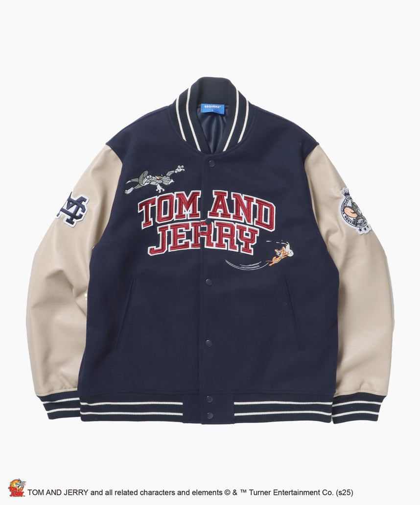 TJ 2025 STADIUM JACKET / オーバーサイズ ビッグシルエット 刺繍 アウター ジャケット ネイビー