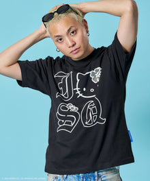 HK I LOVE “KI”TEE / ハローキティ キティちゃん 半袖 クルーネック プリント ワンポイント ブラック
