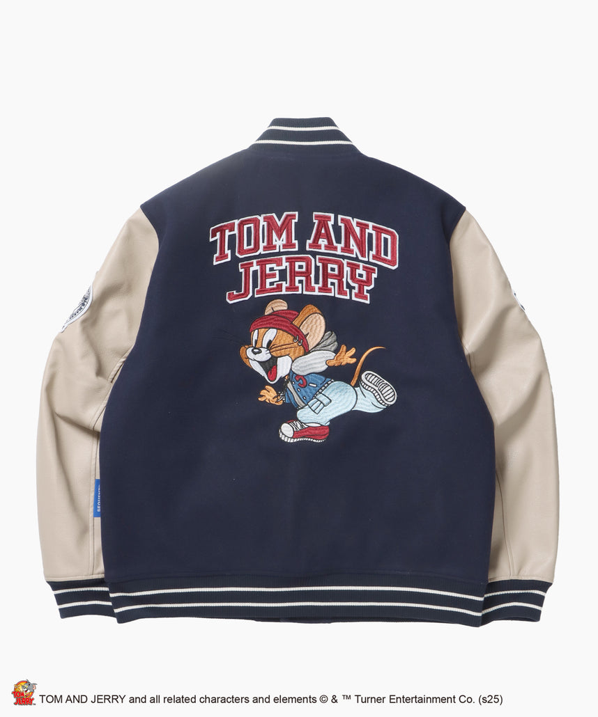 TJ 2025 STADIUM JACKET / オーバーサイズ ビッグシルエット 刺繍 アウター ジャケット ネイビー