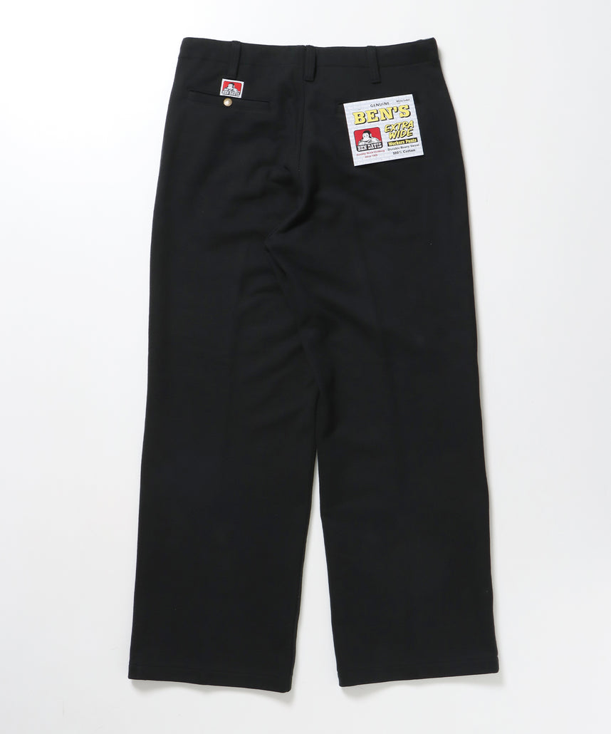 90TH H.SWEAT EXTRA WIDE PANTS / エクストラワイド スウェット パンツ ヘビーウエイト 裏毛 ドローストリング ≪セットアップ対応≫ ブラック