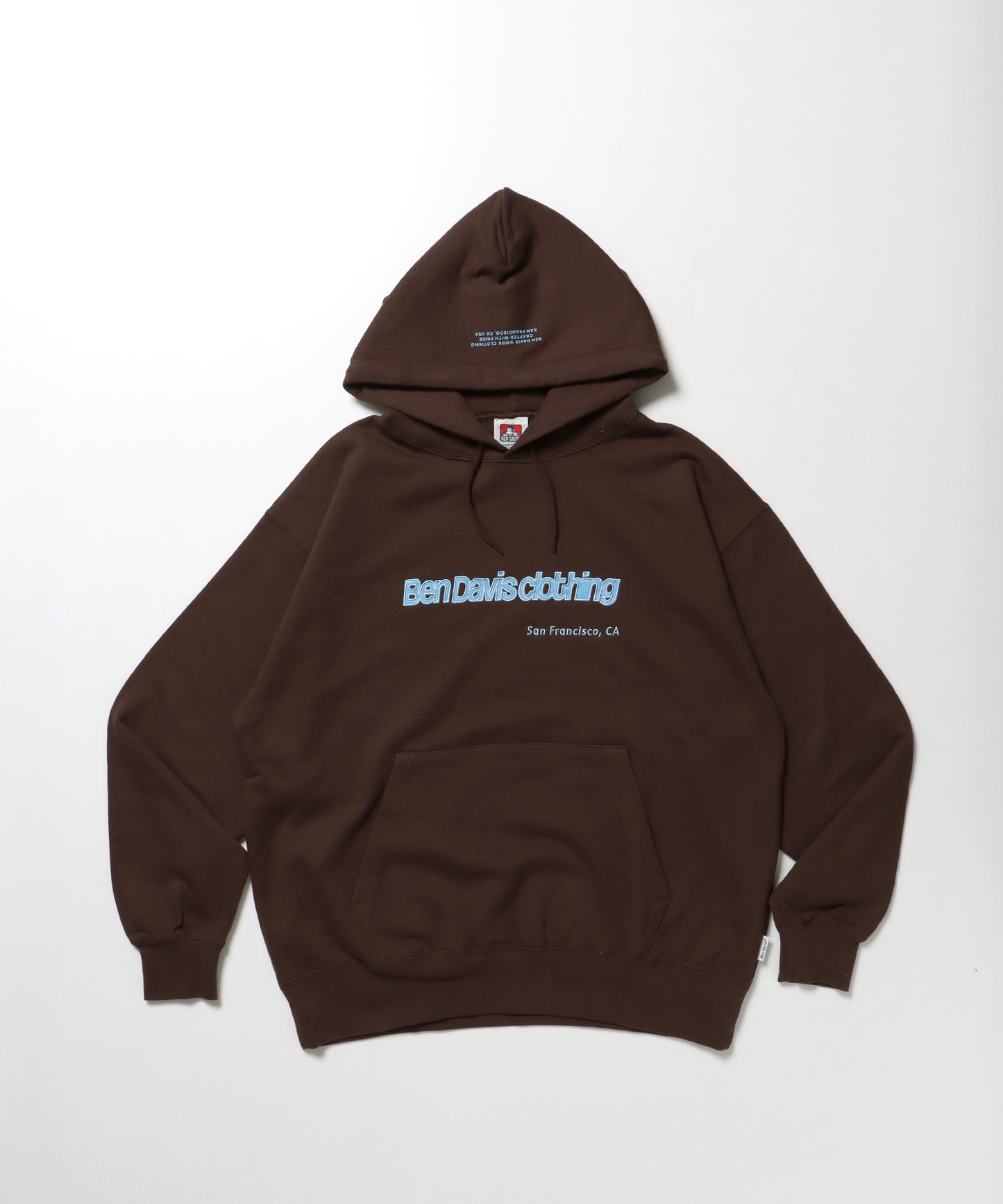MID WEIGHT SWEAT HOODIE /パーカー ジップパーカー ダブルジップ 短丈 刺繍 プリント ブラウン