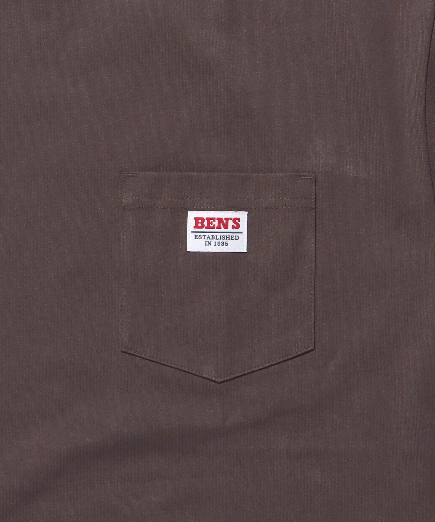 BIG POCKET TEE ZF / ポケット 半袖 ワンポイント ワイドシルエット ヘビーウエイト クルーネック ダークブラウン