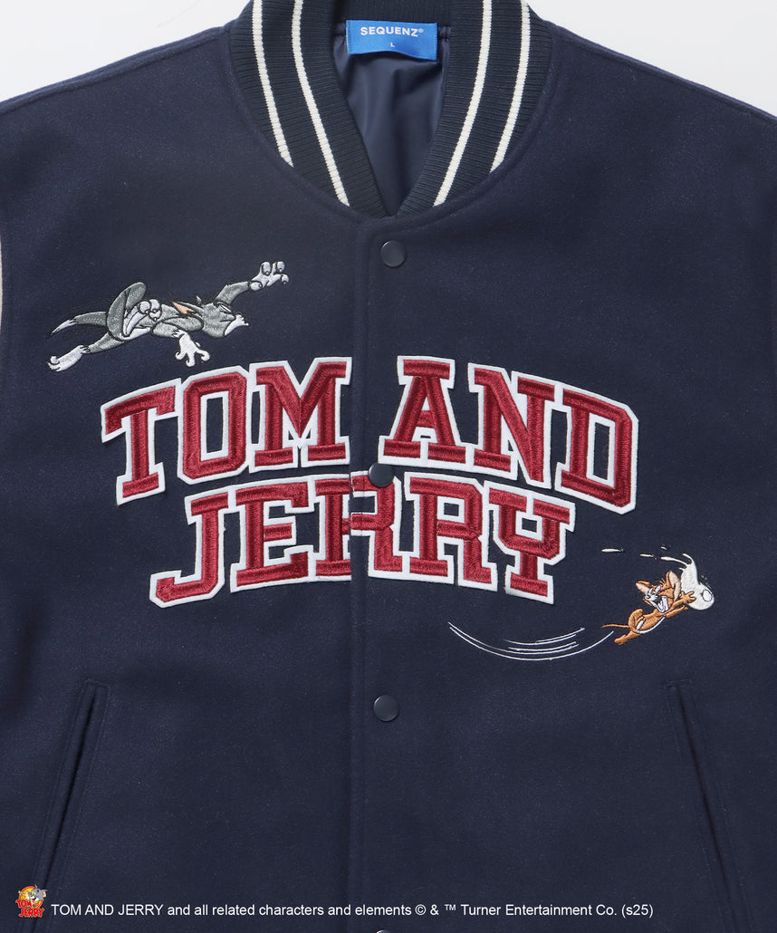 TJ 2025 STADIUM JACKET / オーバーサイズ ビッグシルエット 刺繍 アウター ジャケット ネイビー