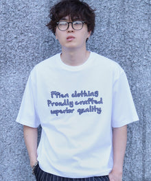 手書きロゴショート丈Tシャツ / Tシャツ クルーネック 半袖 プリント 手書きロゴ【短丈】 柄80
