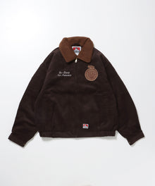 REMOVAL BOA COLLAR CORD JACKET /ジャケット ボア 刺繍 ワッペン スイングトップ ブラウン
