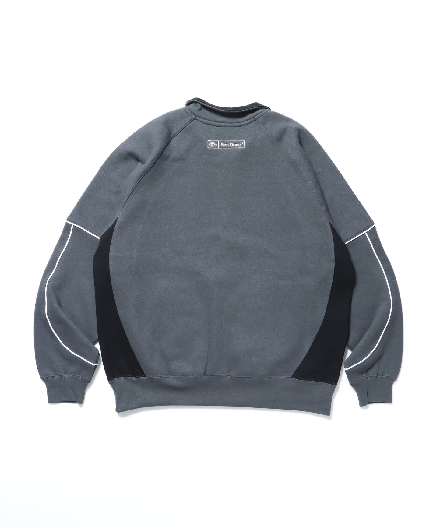 PIPING HALF ZIP SWEAT / ブロークコア シティガール シティボーイ パイピング ドローコード ゲーム テック チャコール