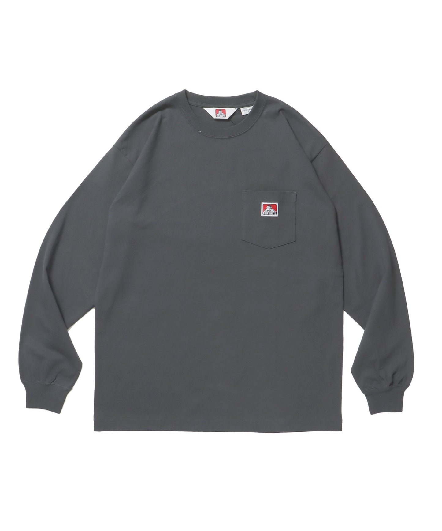 L/S POCKET TEE[REG] / ロンT 長袖 ワンポイント レギュラーサイズ ポケット チャコール