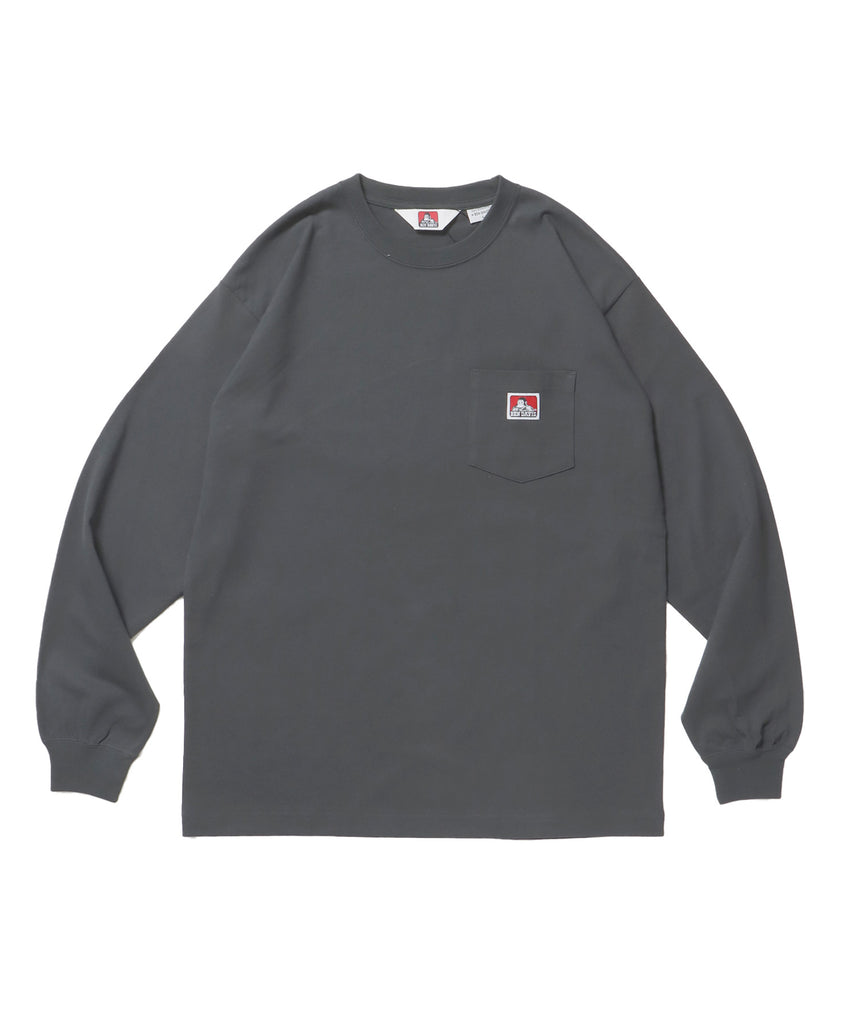 L/S POCKET TEE[REG] / ロンT 長袖 ワンポイント レギュラーサイズ ポケット チャコール