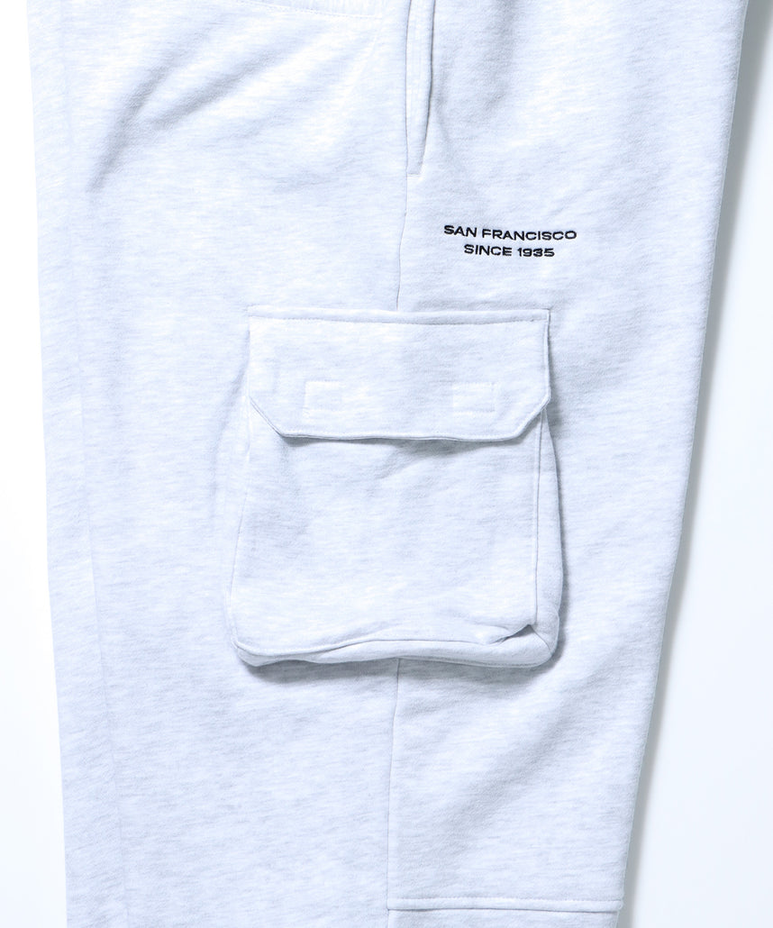 CARGO POCKET SWEATPANTS / ワイドシルエット ドローコード 刺繍 シティガール シティボーイ 裏起毛 アッシュグレー