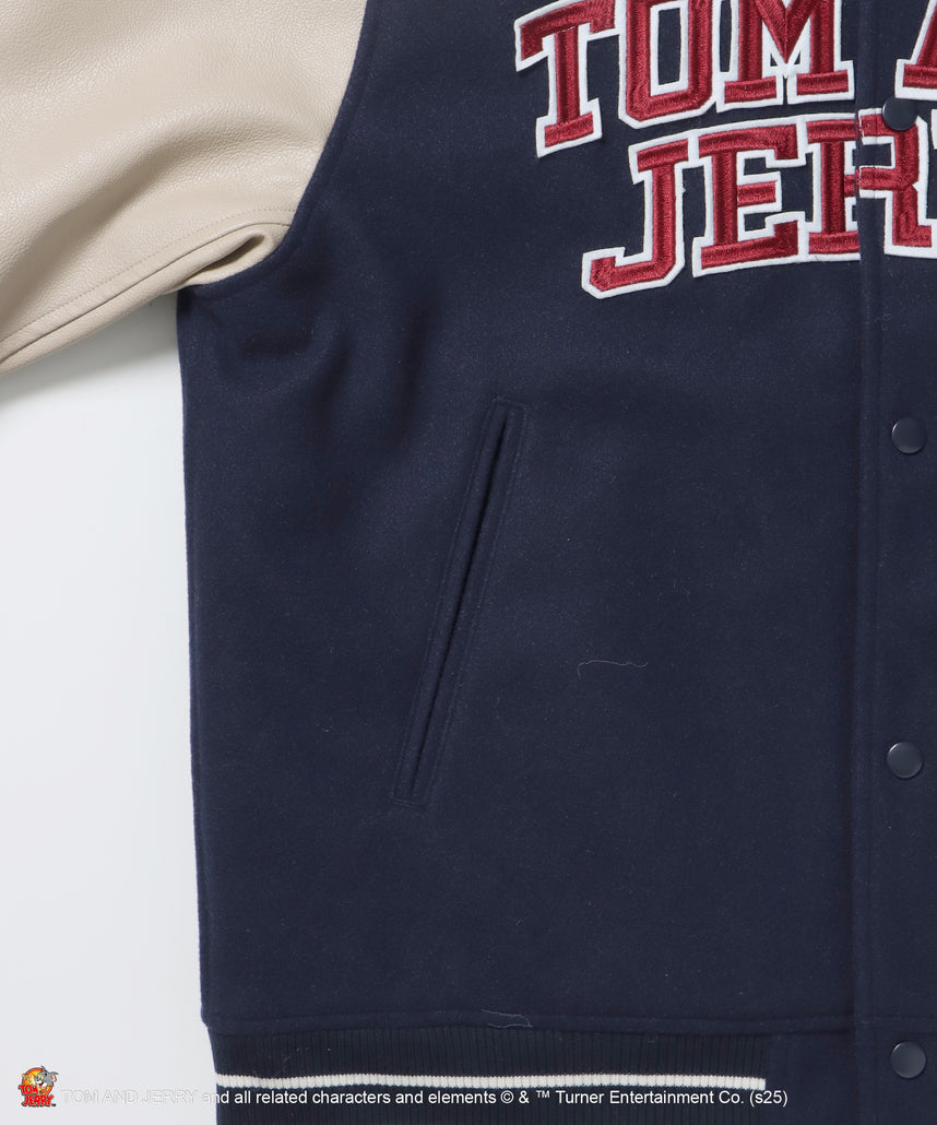 TJ 2025 STADIUM JACKET / オーバーサイズ ビッグシルエット 刺繍 アウター ジャケット ネイビー