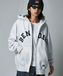 THOSE DAYS ZIP HOODIE / オーバーサイズ 裏起毛 パーカー ジップ フード アッシュグレー