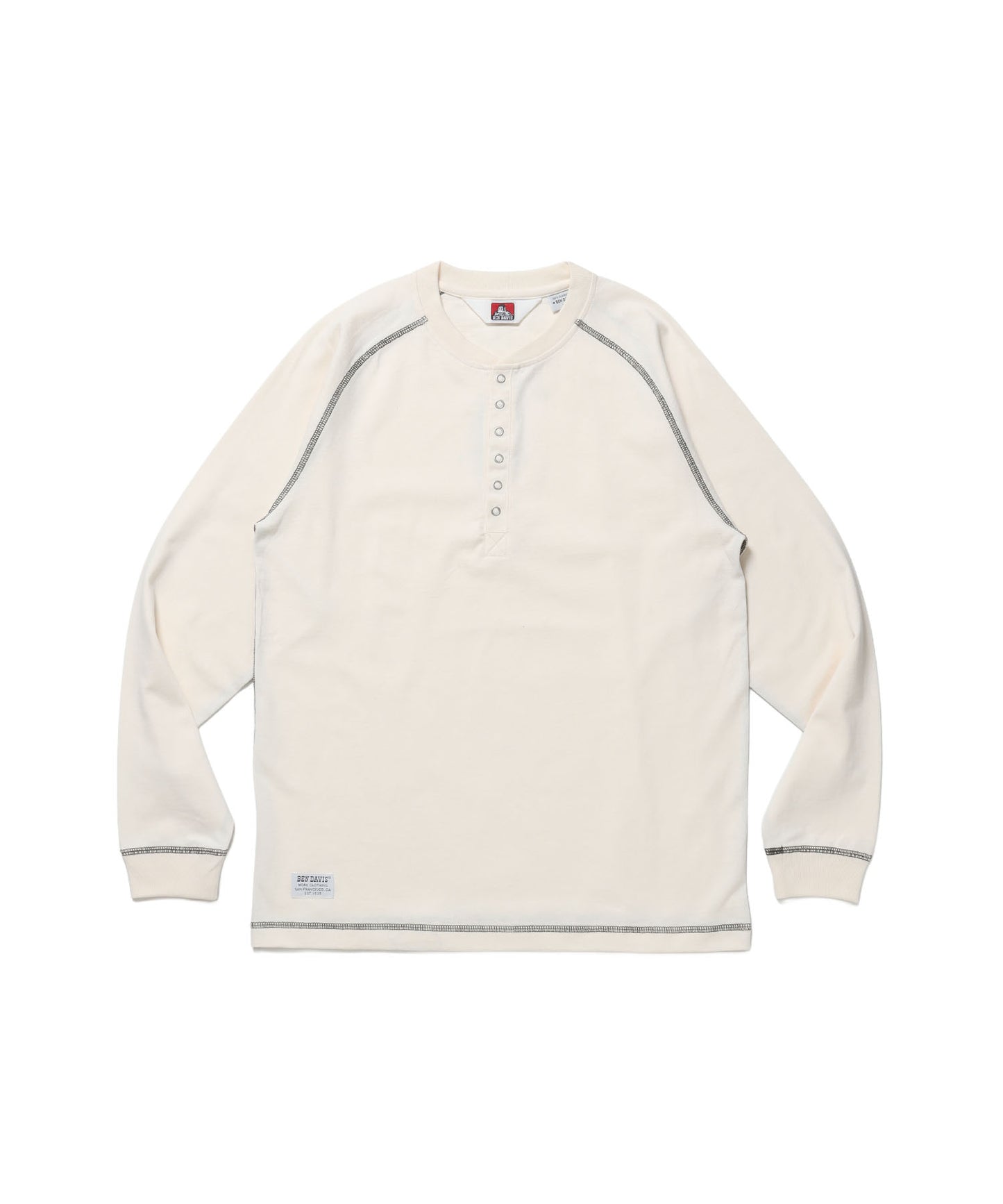 BEN'S HENLEY L/S TEE / ヘンリーネック ロング ユニセックス ラグラン 長袖 オフホワイト