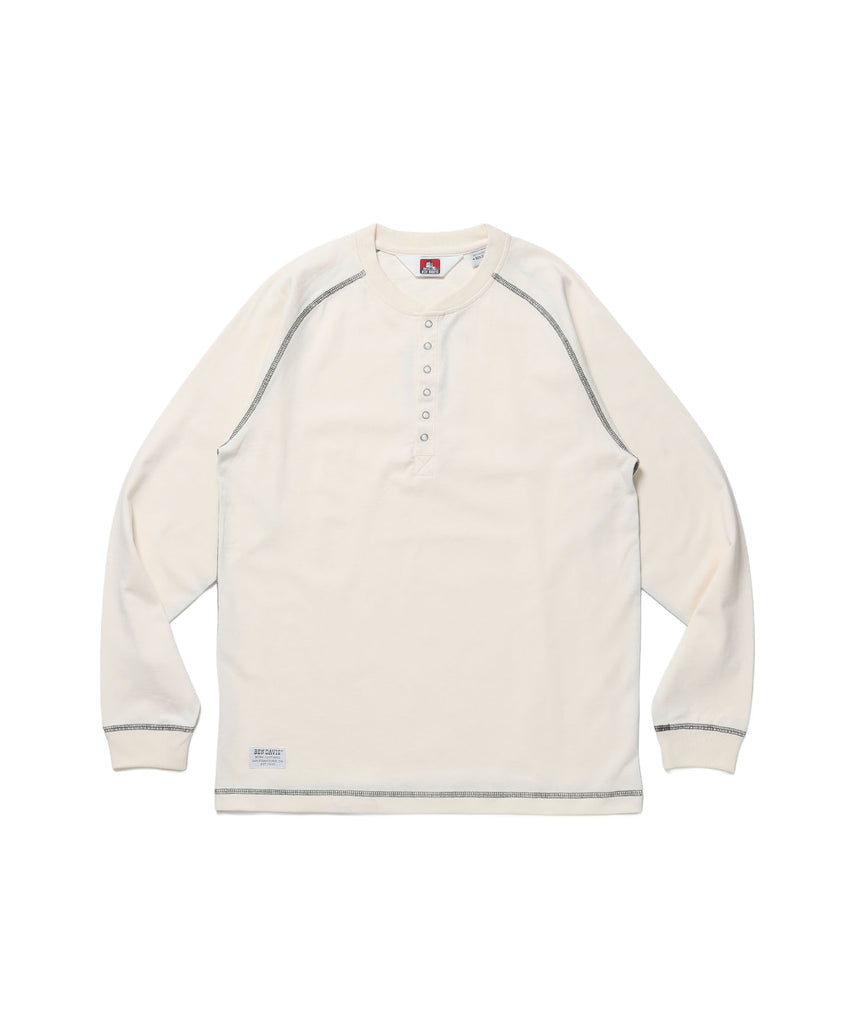 BEN'S HENLEY L/S TEE / ヘンリーネック ロング ユニセックス ラグラン 長袖 オフホワイト