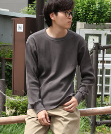 WAFFLE L/S CREW / ワッフル クルーネック 長袖 ロンT ユニセックス ダークブラウン