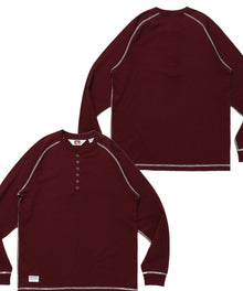 BEN'S HENLEY L/S TEE / ヘンリーネック ロング ユニセックス ラグラン 長袖 ワイン
