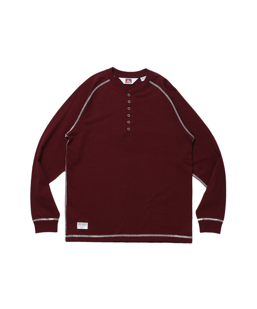 BEN'S HENLEY L/S TEE / ヘンリーネック ロング ユニセックス ラグラン 長袖 ワイン