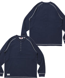 BEN'S HENLEY L/S TEE / ヘンリーネック ロング ユニセックス ラグラン 長袖 ネイビー