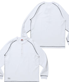 BEN'S HENLEY L/S TEE / ヘンリーネック ロング ユニセックス ラグラン 長袖 ホワイト