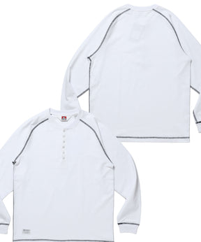 BEN'S HENLEY L/S TEE / ヘンリーネック ロング ユニセックス ラグラン 長袖 ホワイト