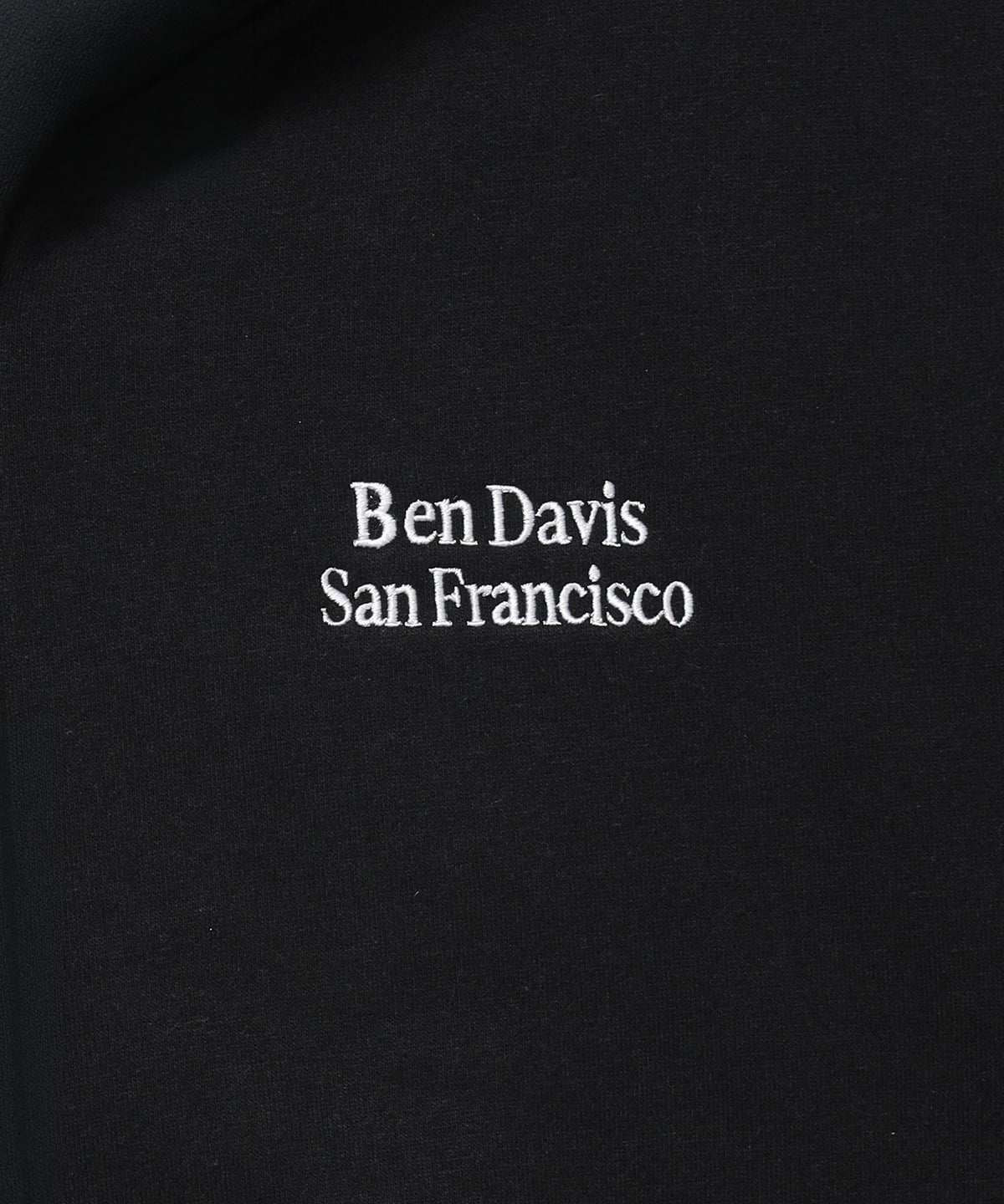 BD SWEAT ZIP HOODIE / スウェットパーカー Wジップ フーディ ワンポイント刺繍 裏起毛 ユニセックス ブラック