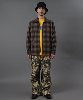 HEAVY PLAID ZIP JACKET / ジップジャケット チェック 起毛 ライトアウター ブラウン