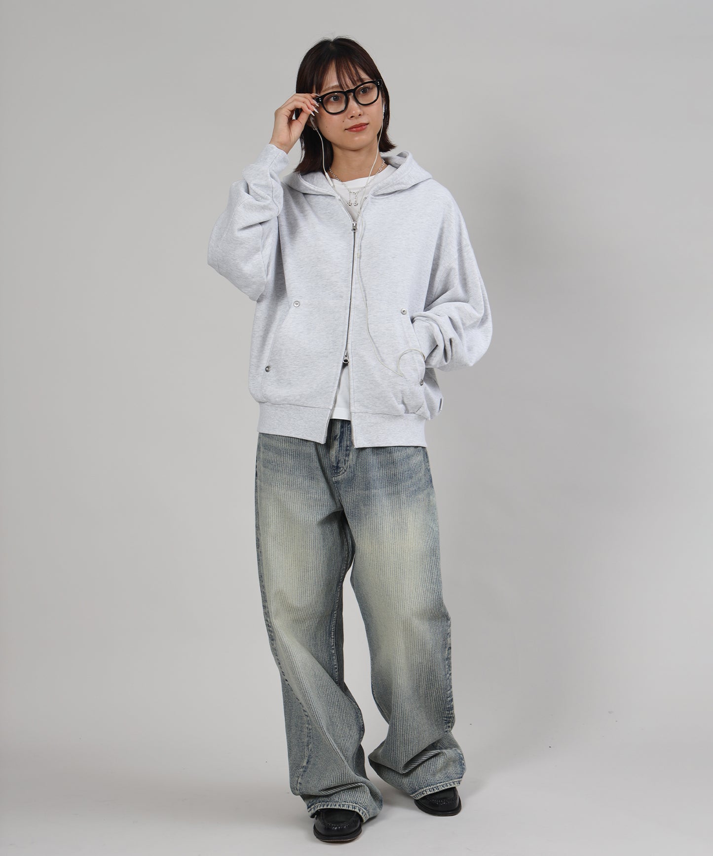 モデル：H163 Size : L アッシュグレー
