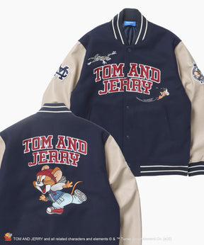 TJ 2025 STADIUM JACKET / オーバーサイズ ビッグシルエット 刺繍 アウター ジャケット ネイビー