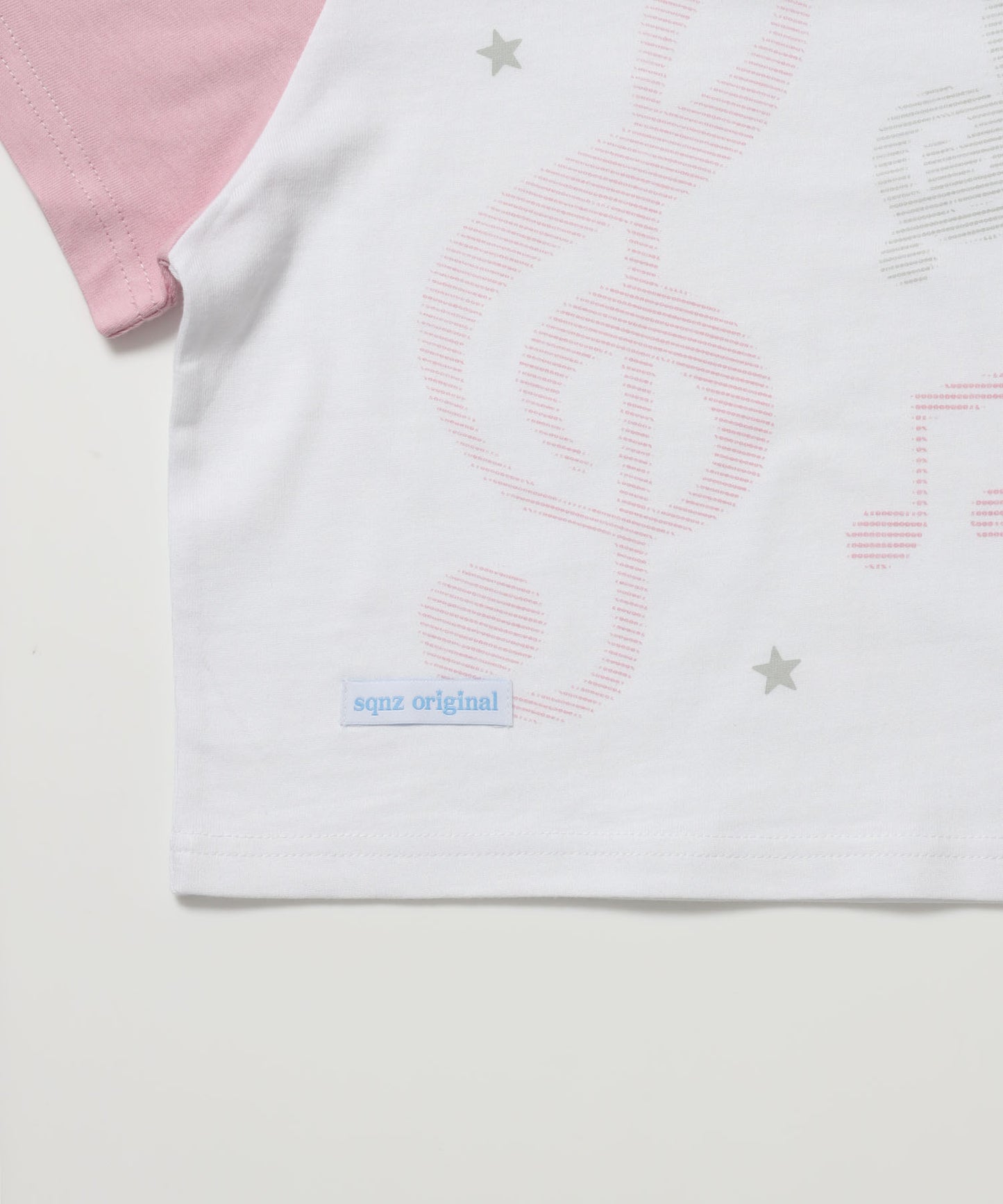 ※WEB限定 / プリントピチTシャツ / 配色ラグラン半袖Tシャツ / sqnz treble clef pt tee ピンク