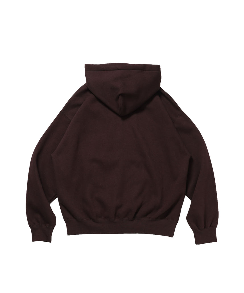 BD SWEAT HOODIE / スウェットパーカー プルオーバー フーディ ワンポイント刺繍 裏起毛 ユニセックス ブラウン