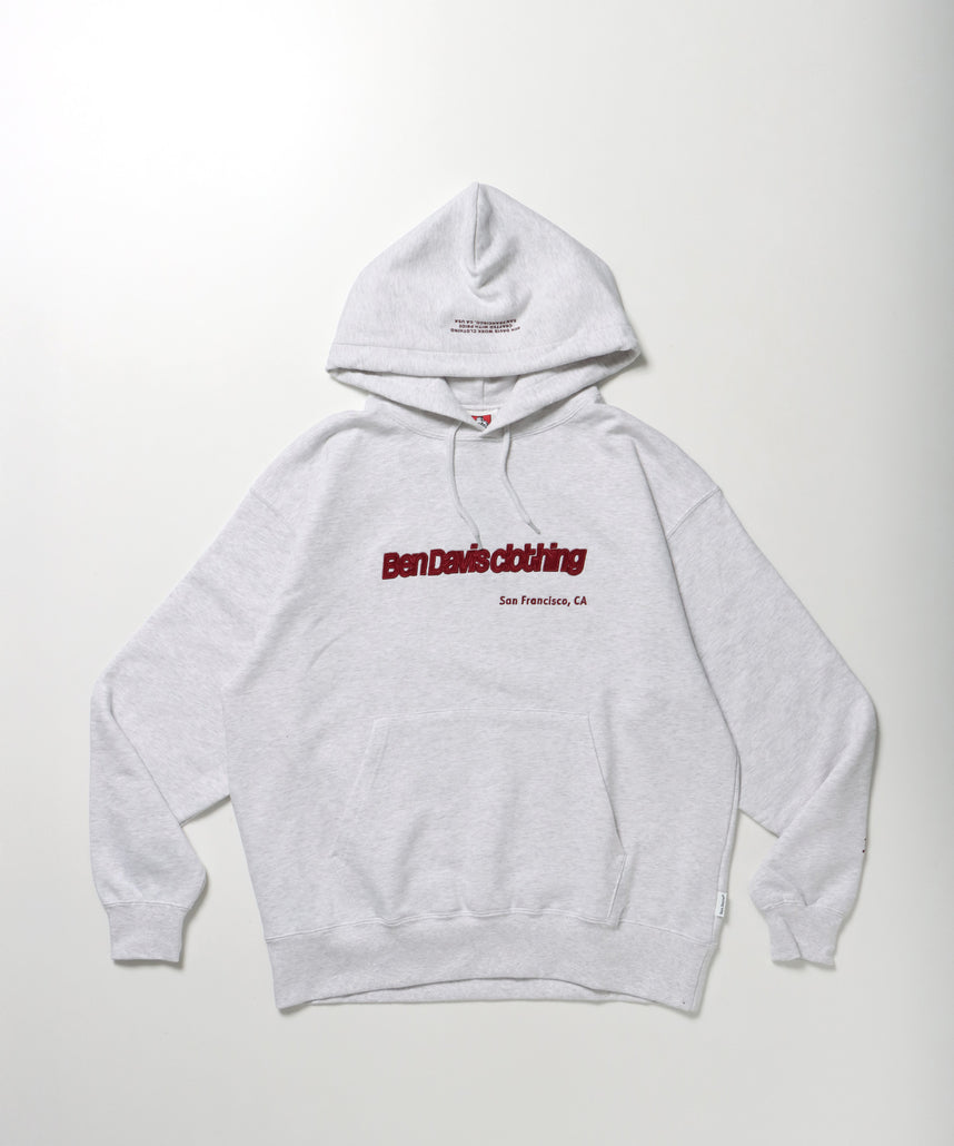 MID WEIGHT SWEAT HOODIE /パーカー ジップパーカー ダブルジップ 短丈 刺繍 プリント アッシュグレー