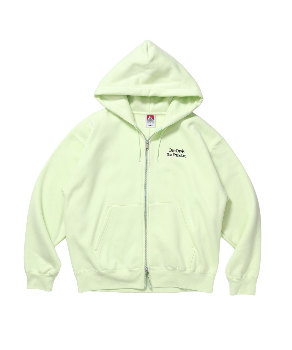 BD SWEAT ZIP HOODIE / スウェットパーカー Wジップ フーディ ワンポイント刺繍 裏起毛 ユニセックス ミント