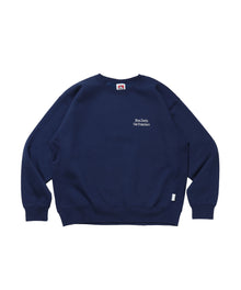 BD SWEAT CREW / スウェット クルーネック 裏起毛 ワンポイント刺繍 リサイズ ユニセックス ネイビー