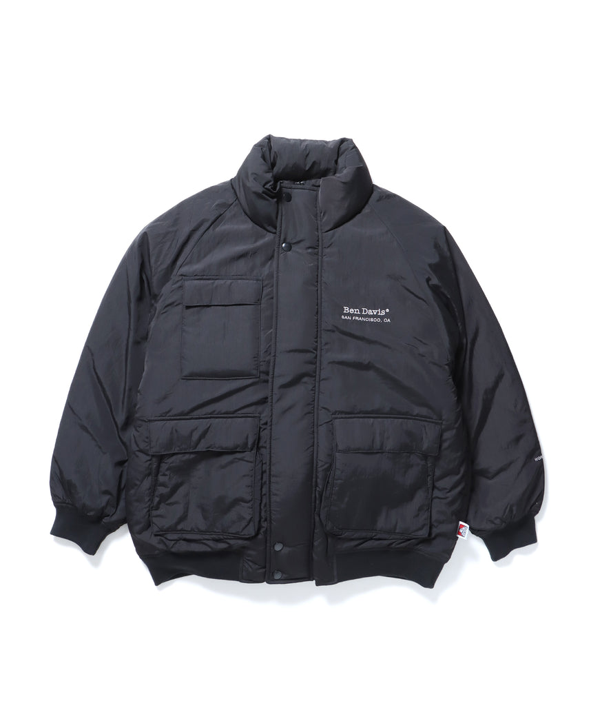 POLAR WORKERS JACKET / ダウン ジップ ドローコード ブラック