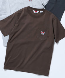 BEN'S POCKET TEE(REG) / ポケット 半袖 ワンポイント レギュラーサイズ ヘビーウエイト クルーネック ダークブラウン