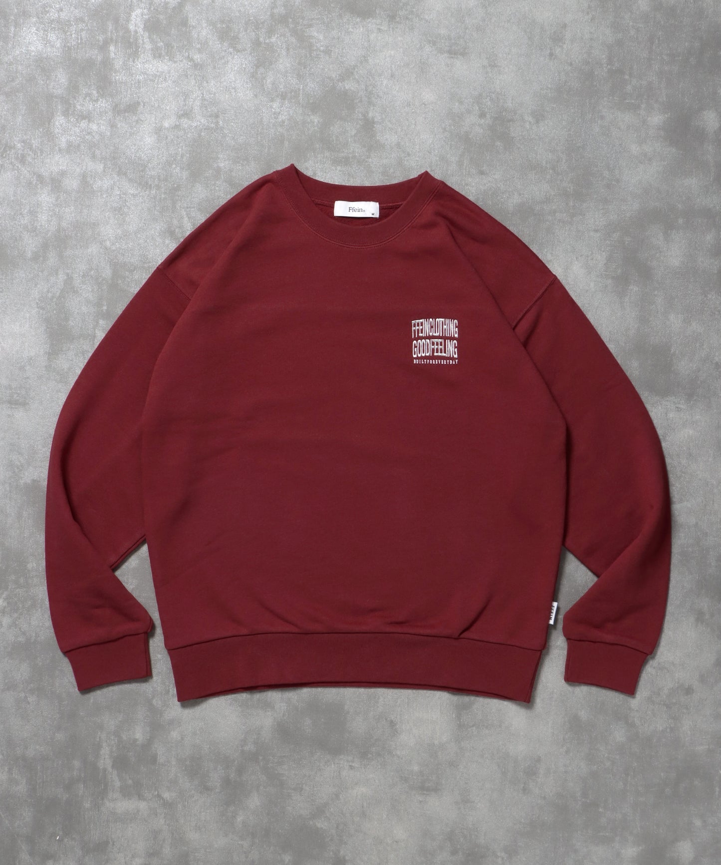 ヘビーウエイトワンポイント刺繍スウェット / スウェット トレーナー 裏毛 クルーネック ワンポイント レッド