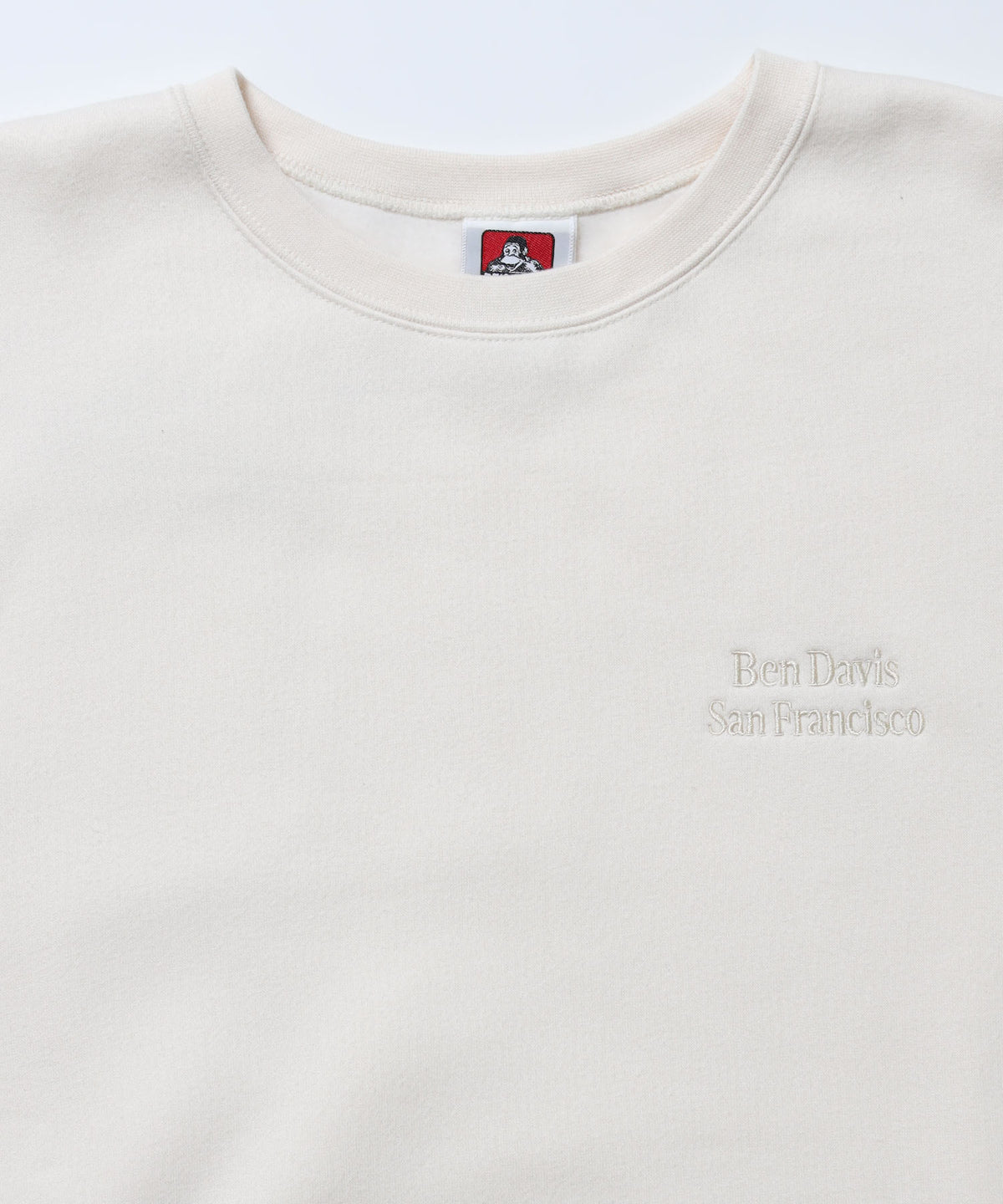 BD SWEAT CREW / スウェット クルーネック 裏起毛 ワンポイント刺繍 リサイズ ユニセックス ホワイト