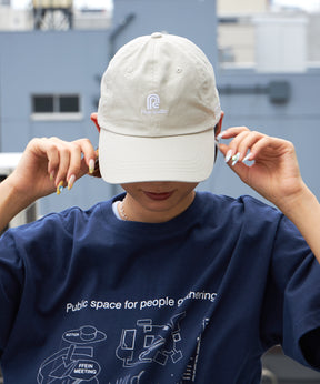 センターミニロゴ刺繍キャップ / 深めキャップ ベージュ