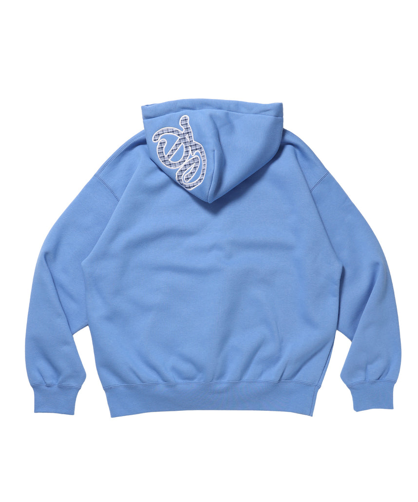 Design Pullover P/K / プルパーカー フード デザイン 裏起毛 ユニセックス スカイブルー